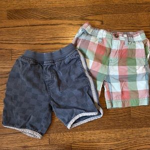 Tea collection shorts lot plaid check pull on twill Sz 3 boys